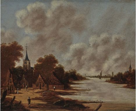   Jan (Johan) Meerhoud  Jan (Johan) Meerhoud   vor 1630 Gorinchem - 1677 Amsterdam      Flusslandschaft    Im Hintergrund ein