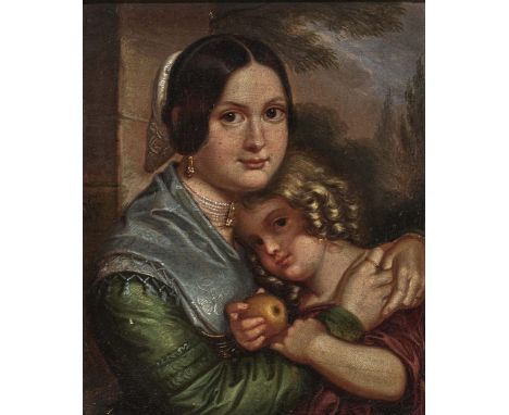   Monogrammist CW (oder GW)  Monogrammist CW (oder GW)   um 1846       Bildnis einer Mutter mit Kind    M. l. ligiertes Monog