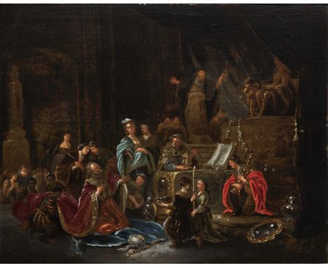   Unbekannt  Unbekannt   17. Jh.       Huldigung an Venus    Rücks. Besitzersiegel. Öl auf Holz. 44 x 55,5 cm. Rest. Rahmen m