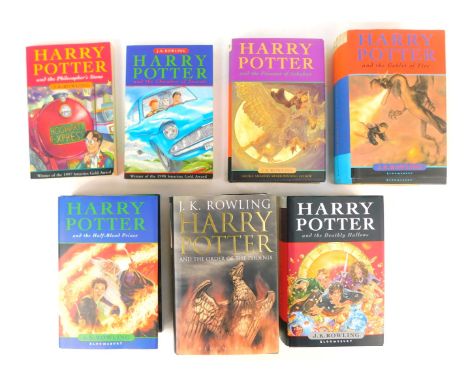 Rowling (J K). Harry Potter, seven volumes, five in hardback.