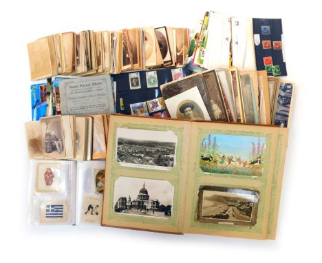 A group of ephemera, to include GB stamps, various Victorian and later portrait photographs. 