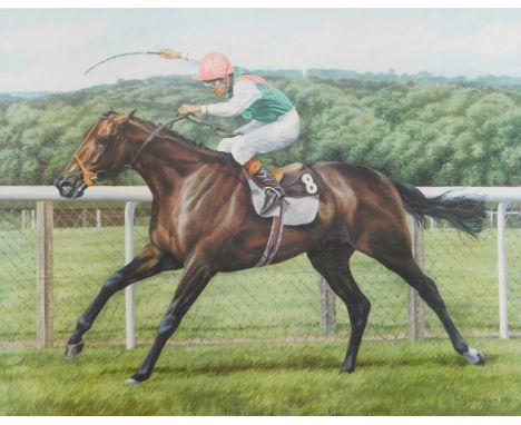 After S J Wingate. Dancing Brave, Pat Eddery Up, King George V and Queen Elizabeth Diamond Stakes, Ascot 1986, signed limited
