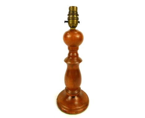 A pine table lamp, 33cm high.