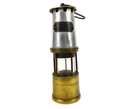 A J H Naylor of Wigan miners lamp, No 2227, with later hook, 26cm high.