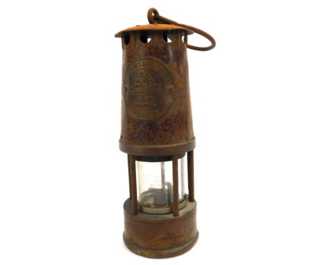 A Protector Lamp &amp; Lighting Company Eccles mining lamp, No 257, 23cm high.