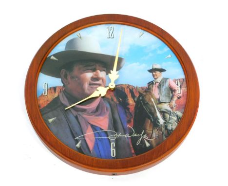 A Hamilton Collection The Duke American Legends wall clock, sculpture no 379D, depicting John Wayne, with certificate of auth