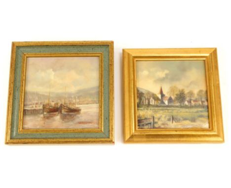 Wilhelmina M Burdett - Somers A.D.R.M.S. (20th Century School). Alfreston, Sussex, and fishing boats at Scalloway Shetland Is