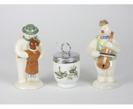 Two Royal Doulton figures, from the tv film 'The Snowman', Cellist Snowman (DS17) and Thank You Snowman (DS4), together with 