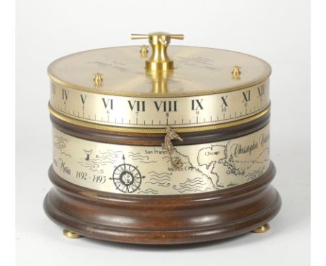 A Boehm 'Santa Maria Clock' made by K.J. Bradford, Clockmaker, Chelmsford, England, ser. no. 29 inscribed on the top plate ov