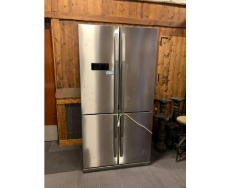 A Beko 'Side By Side' polished stainless steel fridge/freezer, 19,06 cu.ft. model GNE 114610.H182cm, W93cm, D70cm. 