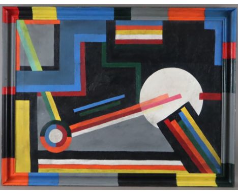 Unbekannte/r Künstler/in (20.Jh.) - Geometrische Komposition im Stil des Suprematismus, Öl auf Leinwand, unsigniert, ca.65x88