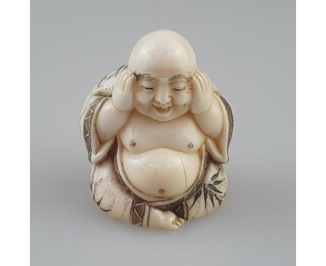 Shunga-Netsuke - Japan, ca. Taishō-/ frühe Shōwa-Zeit, feine Elfenbein-Schnitzarbeit mit gravierten und akzentuierten Details