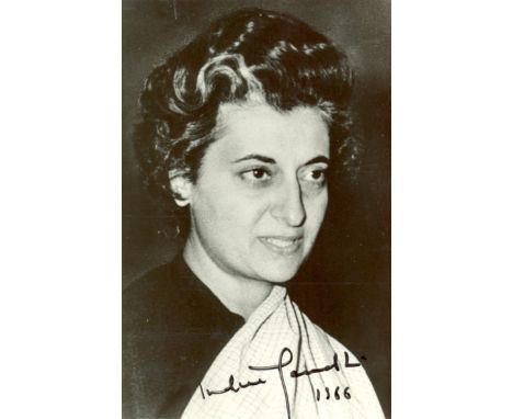 INDIA : Selection of signed photographs by political leaders of India, comprising INDIRA GANDHI (1917-1984) Indian Prime Mini