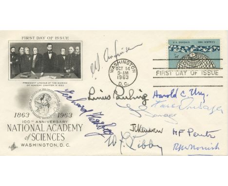 NOBEL PRIZE WINNERS: An excellent multiple signed First Day Cover by ten Nobel Prize winners for Chemistry individually compr