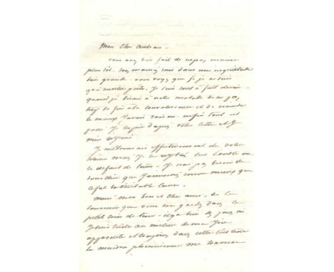 DUMAS ALEXANDRE: Fils (1824-1895) French Author and Dramatist. A.L.S., A Dumas, four pages, 8vo, n.p.[Paris], 3rd August 1844
