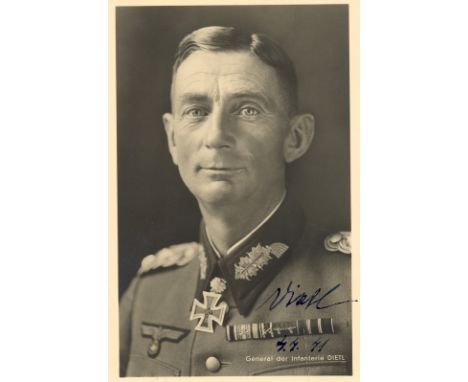 DIETL EDUARD: (1890-1944) German General of World War II. One of Hitler's favourite generals, he was the first German soldier