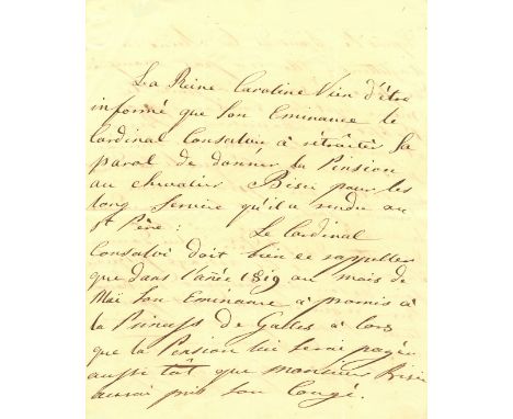 CAROLINE OF BRUNSWICK: (1768-1821) Queen of the United Kingdom 1820-21, wife of King George IV. A.L.S., Caroline R, as Queen,