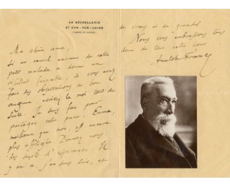 FRANCE ANATOLE: (1844-1924) French Poet &amp; Novelist, Nobel Prize winner for Literature 1921. A.L.S., Anatole France, two p