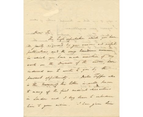 SAUNDERS WILLIAM: (1743-1817) Scottish Physician. A.L.S., Wm Saunders, two pages, 4to, London, dated in his hand 15th May 181