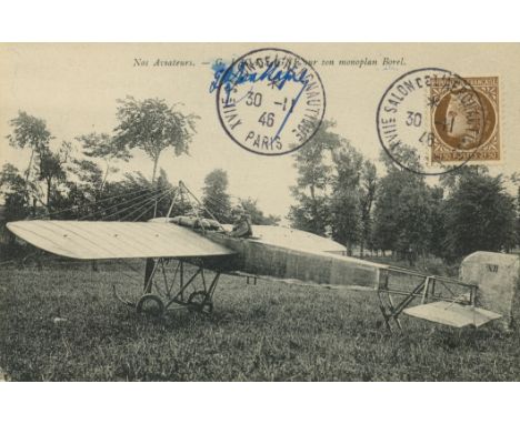 AVIATION PIONEERS: Selection of signed photos and postcards, A.Ls.S., signed pieces, and various documents, newspaper article