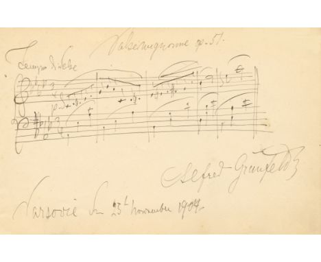GRUNFELD ALFRED: (1852-1924) Austrian Pianist and Composer, the first pianist to make a recording. A.M.Q.S., Alfred Grunfeld,