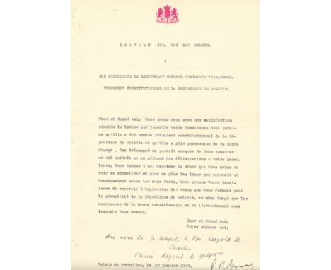 PRINCE CHARLES OF BELGIUM: (1903-1983) Count of Flanders, second son of Albert I, King of the Belgians. Prince Regent of Belg