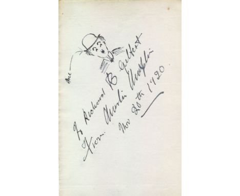 CHAPLIN CHARLES: (1889-1977) English Film Comedian, Academy Award winner. An excellent signed and inscribed sketch, Charles C