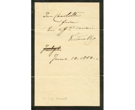 VICTORIA: (1819-1901) Queen of the United Kingdom Great Britain &amp; Ireland 1837-1901. A good dark ink signature and inscri