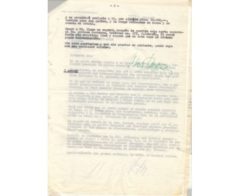 SKORZENY OTTO: (1908-1975) Austrian SS-Standartenführer of World War II. T.L.S., Otto Skorzeny, two pages, 4to, Madrid, 17th 