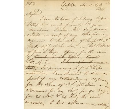 SECRET SERVICE: An interesting A.L.S. by Charles R. Broughton, a British Foreign Office official, four pages, folio, Foreign 
