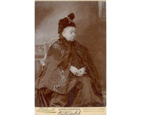 [VICTORIA]: (1819-1901) Queen of the United Kingdom Great Britain &amp; Ireland 1837-1901. A fine vintage sepia cabinet photo