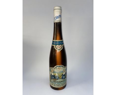A vintage shop display advertising bottle ' Blue Nun', by Edvard Kaib, H 72cm