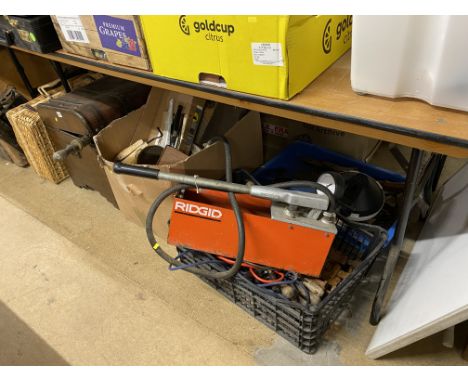 Three boxes of tools and a trunk