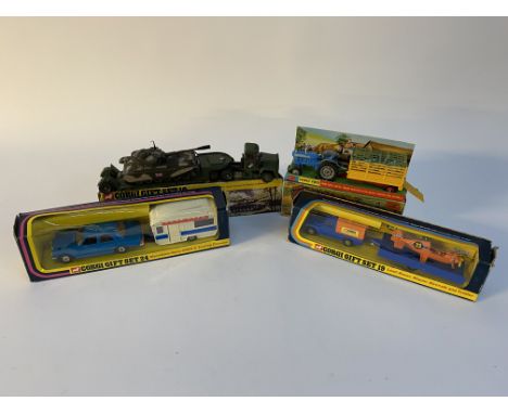 A Corgi Gift Set (1) 'Ford 5000 Super Major Tractor with Beast Carrier and Animals' and three other Gift Sets (10,19 and 24)