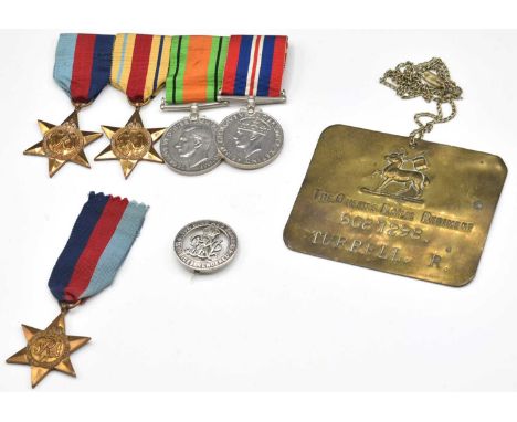 Second World War unnatributed British campaign medal group comprising of 1939-45 star, Africa star, Defence Medal and 1939-45