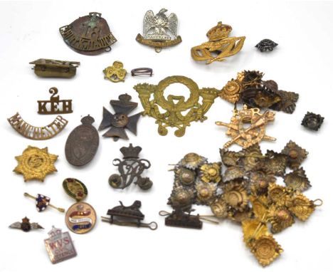 Quantity of 20th century British Military cap badges to include RAF, Dental Corps, Royal Scots Greys, 1915 On War Service bad