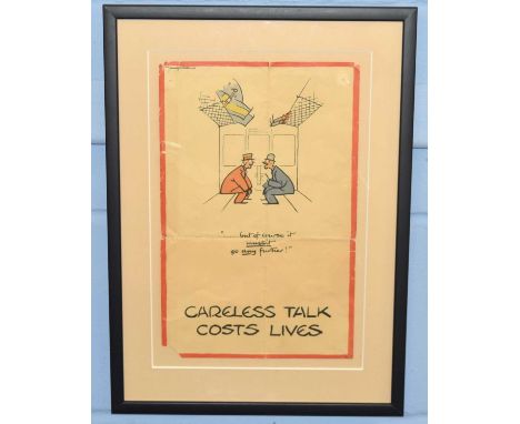 Original vintage Second World War poster by the notable British cartoonist and illustrator, Fougasse (Cyril Kenneth Bird; 188