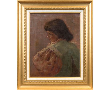EDWARD FEDERICK ERTZ (AMERICAN 1862-1954),PORTRAIT OF A YOUNG GIRLoil on canvas, signed and dated '9651cm x 41cmFramed