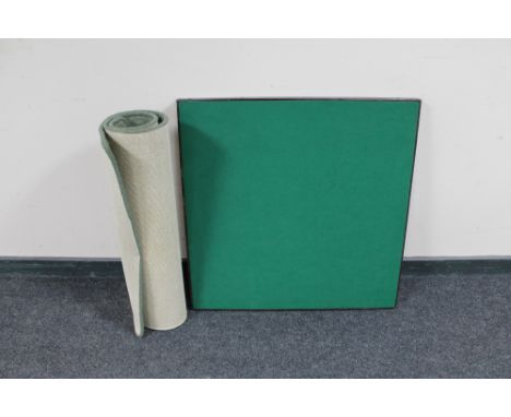 A hall runner and a baize topped card table 