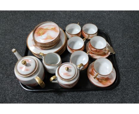 A tray of Japanese eggshell tea service