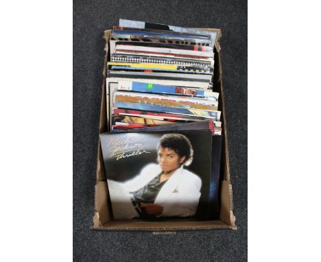 A box of seventy-five vinyl records - Michael Jackson, Ozzy Osbourne, Paul Young, Brian Ferry, Gary Numan, film sound tracks 