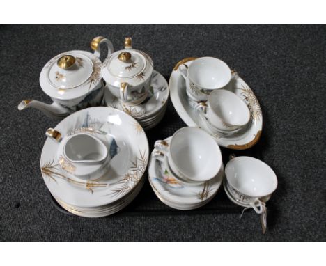 A tray of Japanese china tea and dinner service 