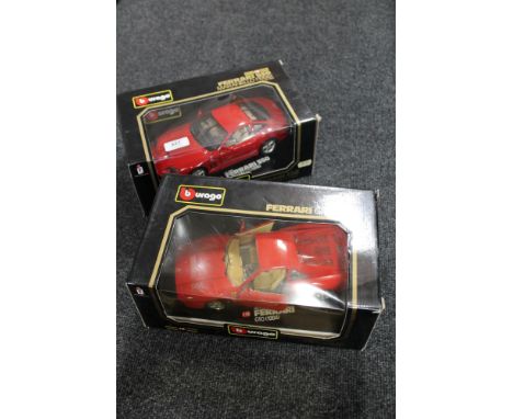 Two large scale Burago 1:18 die cast vehicles - Ferrari 550 and Ferrari GTO