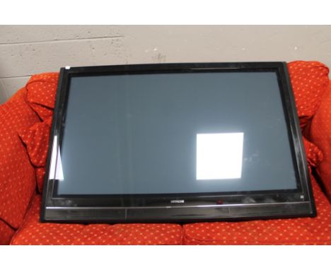 A Hitachi 50 inch plasma TV with built in HDD recorder (no table stand, no lead, no remote) 