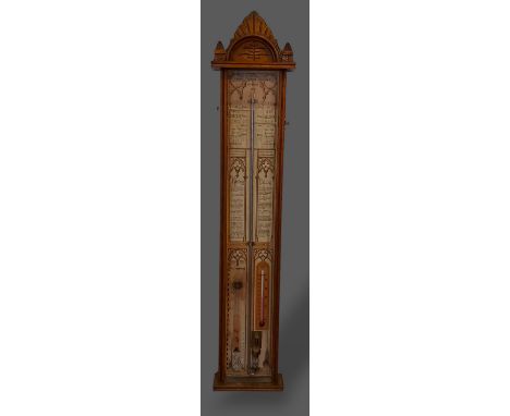 Admiral Fitzroys Barometer within oak case, numbered 367815, 106cms long 