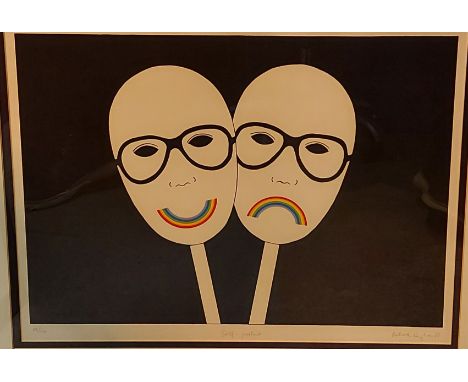 Patrick Hughes, Self Portrait, Signed, limited edition screenprint number 69/100 from the Penwith Society of Arts Ten Prints,
