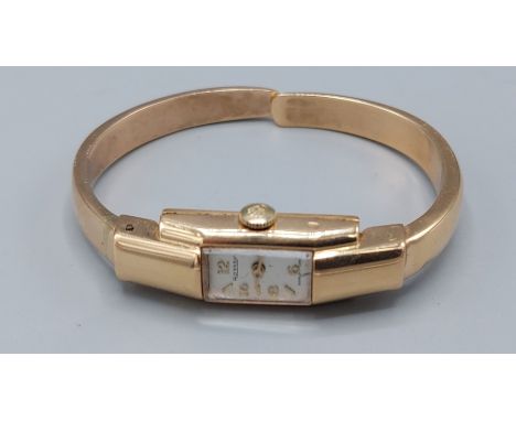 An 18ct gold ladies wristwatch by Rotary, 13.5gms excluding movement 