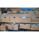 Contents of drawers & shelving to include door & drawer fittings, drill bits and other
