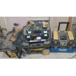 Quantity of various tool boxes & contents to include hand tools, belts etc.