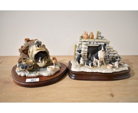 Two Border Fine Arts 'All Things Wise and Wonderful' model 'Let Sleeping Dogs Lie' number JH36 by D.Walton sold alongside 'Al